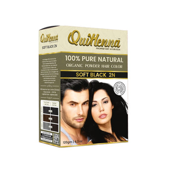 Quikhenna 100% Powder Organic Hair Color - 2N Soft Black 120 GM