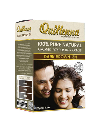 Quikhenna 100% Powder Organic Hair Color - 3N Dark Brown 120 Gm