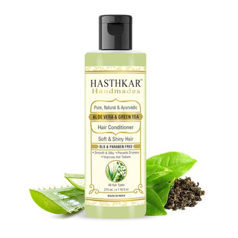 byPureNaturals Hasthkar Aloe Vera & Green Tea Hair Conditioner, 210ml | Pure, Natural & Ayurvedic | For Soft and Shiny Hairs | SLS & Paraben Free Hair Conditioner for Men & Women