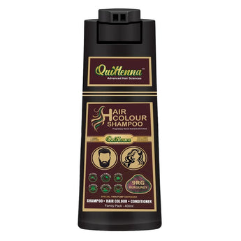 QuikHenna Ammonia Free Hair Colour Shampoo For Men and Women Burgundy - 400 ML