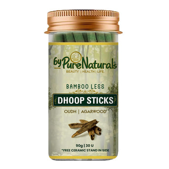 byPureNaturals Agarwood Oudh Incense Sticks – Premium Bamboo-Free Dhoop Sticks For Pooja, Meditation & Yoga | Agarwood Oudh Dhoop Batti With Holder | Natural And Organic Dhoop Stick- (Pack of 1)