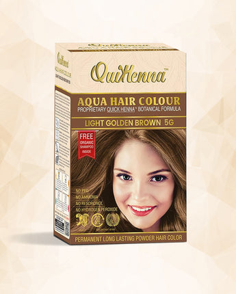 QuikHenna, AQUA Powder Hair Color 5G Natural Light Brown for Men & Women, 110GM | Permanent Long Lasting Hair Color | Free from PPD, Resorcinols, Peroxides, Ammonia & Harsh Chemicals