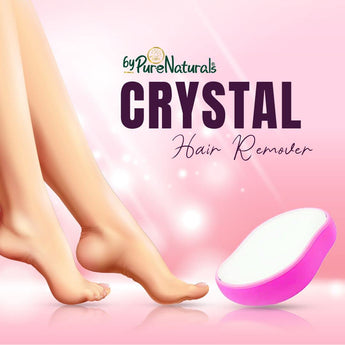 byPureNaturals Crystal Hair Removal Tool for Face, Hands, Legs | Painless Hair Remover for Men & Women | Suitable for Home Use | Nano-crystalline Dots Technology, Smooth Skin, Reusable Stone