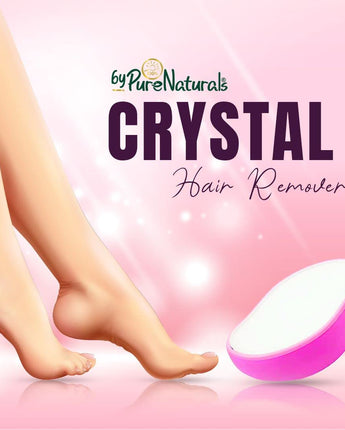 byPureNaturals Crystal Hair Removal Tool for Face, Hands, Legs | Painless Hair Remover for Men & Women | Suitable for Home Use | Nano-crystalline Dots Technology, Smooth Skin, Reusable Stone