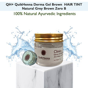 QH+ QuikHenna CLINICA Derma Gel Brown Tint Hair Colour -0B Natural Grey Brown -56gm