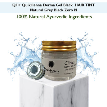 QH+ QuikHenna CLINICA Derma Gel Black Tint Hair Color - 0N Natural Grey Black - 56gm