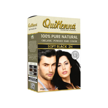 Quikhenna 100% Powder Organic Hair Color - 2N Soft Black 60 GM