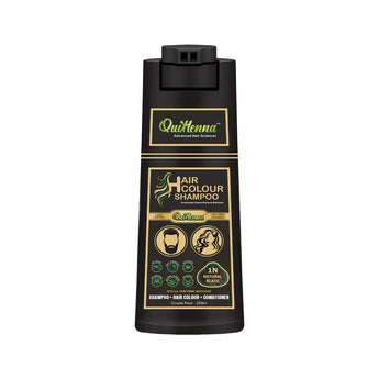 QuikHenna Ammonia Free Hair Colour Shampoo For Men and Women Natural Black - 200 ML